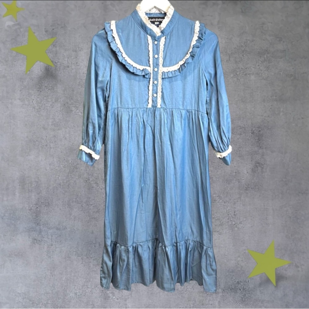 Scarlet Darkness Blue Farmhouse Core Gothic Dress Size Small‎